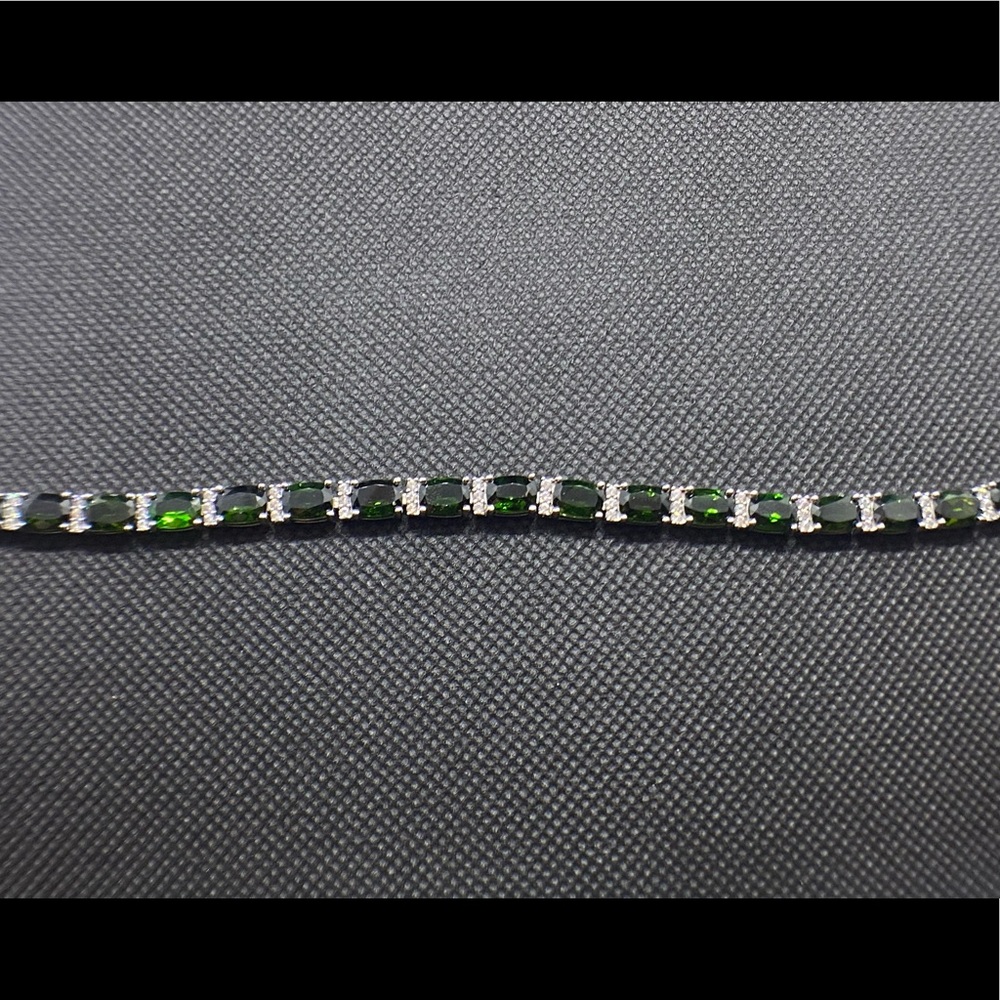 Green chrome Diopside tennis bracelet